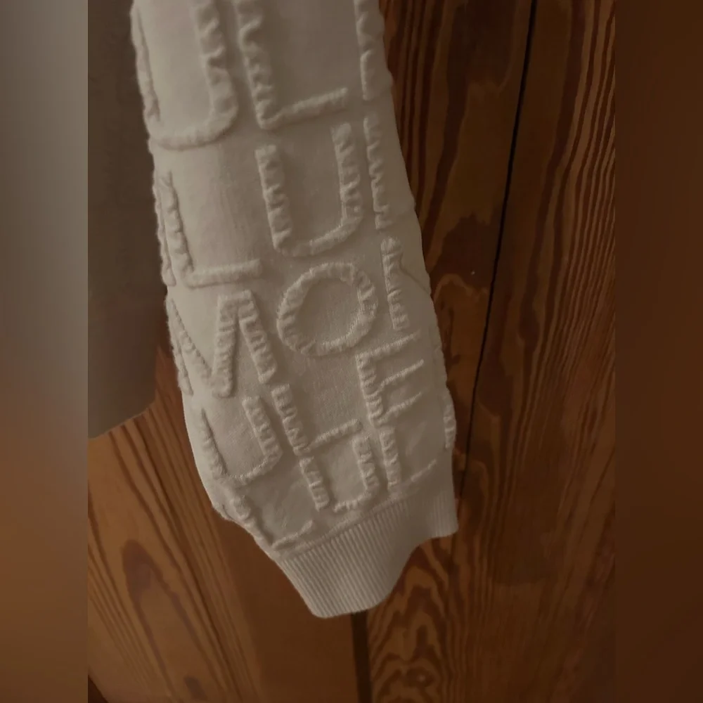 Lululemon Athletica Jacquard Cotton Blend Cream Crew Neck Sweater Size Medium - Picture 9 of 11